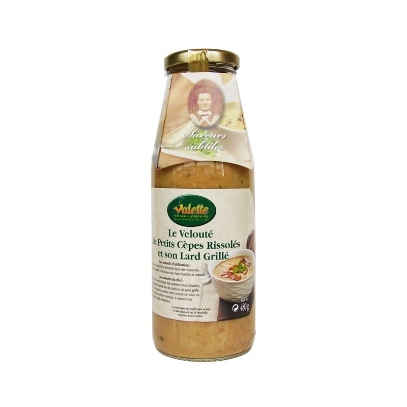 Le Velouté de Petits Cèpes Rissolés et son Lard Grillé
