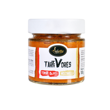 TartiVores - Tartinable aux Tomates, Olives et Mozzarella, bocal 100 g