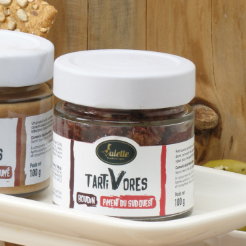 TartiVores – Tartinable au Boudin de Canard et au Piment d’Espelette, bocal de 100 g