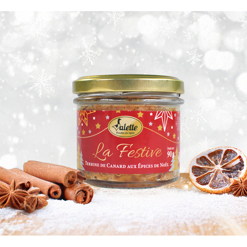 Terrine de canard à l'orange et épices de Noel bocal 90 g