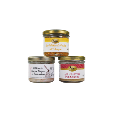 Le lot de 3 rillettes en bocaux 90 g WV06