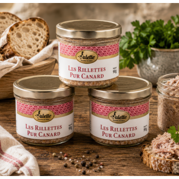 Le Lot de 3 Rillettes Pur Canard bocal de 90g WR03
