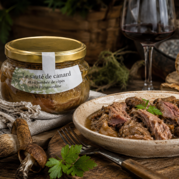 Le sauté de canard et tombée de cèpes à la Périgourdine, bocal de 560g - WR03