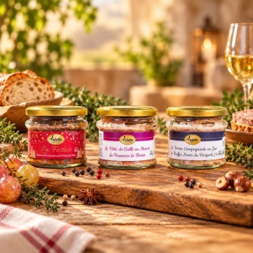 Le Lot de 2 terrines + 1 offerte, 3x180g - Valette Foie Gras