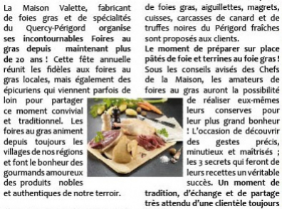 Foires au Gras Valette : Un évènement unique et convivial