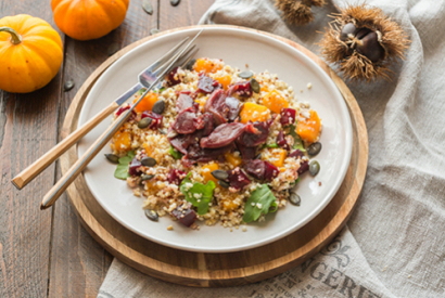 Salade de Gésiers Automnale aux Courges et Boulgour