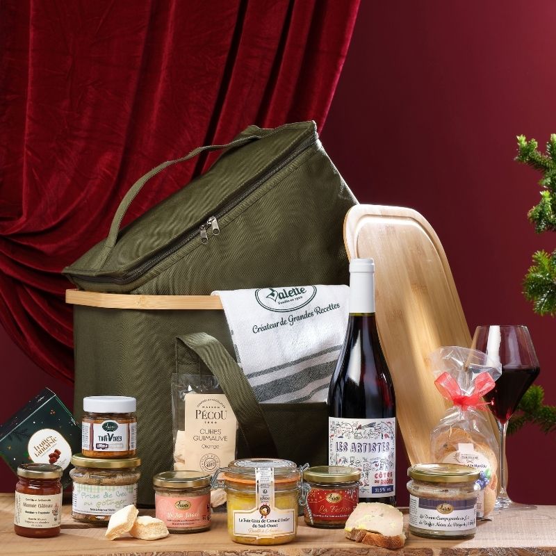 Coffret Évasion des Sens Valette avec sac pique-nique isotherme et plateau en bambou, collection CSE 2026–2027